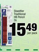Staedtler Traditional HB Pencil-3s Per Pack