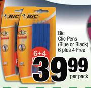Blic Clic Pens(Blue Or Black)-6 Plus 4 Free-Per Pack