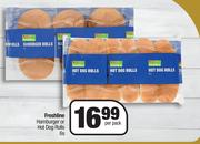 Freshline Hamburger Or Hot Dog Rolls-6's Per Pack