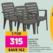 Contour Mia High Back Chair Black-For 3