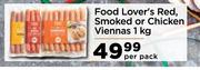 Food Lover's Red, Smoked Or Chicken Viennas-1Kg Per Pack