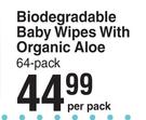 Pure Beginnings Biodegradable Baby Wipes With Organic Aloe 64 Pack-Per Pack