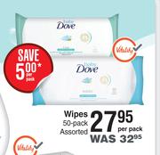 Baby Dove Wipes 50 Pack Assorted-Per Pack