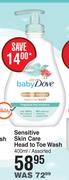 Baby Dove Sensitive Skin Care Head To Toe Wash Assorted-400ml