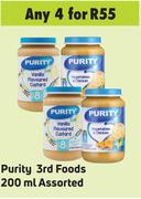 Purity 3Rd Foods Assorted-For 4 x 200ml
