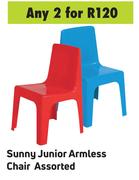 Sunny Junior Armless Chair Assorted-For 2