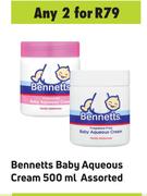 Bennetts Baby Aqueous Cream Assorted-For 2 x 500ml