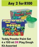 Teddy Powder Paint Set 4 x 100ml Or Play Dough Kit Assorted-For 2