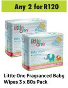 Little One Fragranced Baby Wipes-For 2 x 3 x 80s