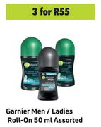 Garnier Men/ Ladies Roll On Assorted-For 3 x 50ml