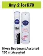 Nivea Deodorant Assorted-For Any 2 x 150ml