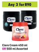 Clere Cream 450 ml Or 500 ml Assorted-For Any 3