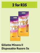 Gillette Minora II Disposable Razors-For 2 x 5's Pack