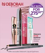 Deborah Milano Mascara Plus Eyeliner Assorted Shades-Both For