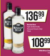 Russian Bear Triple Distilled Vodka (Flavoured Variants Only)-750ml Each