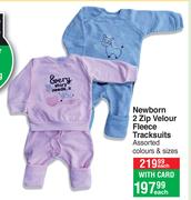 Ugly Bug Baby Wear Newborn 2 Zip Velour Fleece Tracksuits Assorted Colours & Sizes-Each