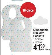 Baby Things Disposable Bib With Pockets 10 Piece-Per Pack