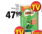 Nestle Milo Energy Drink-500g Each