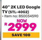 Sinotec 40" 2K LED Google TV STL-40G2