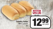 Country Value Mini Loaves-3's Per Pack