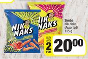 Simba Nik Naks (Assorted)-For Any 2 x 135g