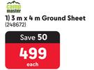 Camp Master 3m x 4m Ground Sheet-Each