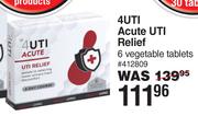 4UTI Acute UTI Relief 6 Vegetable Tablets