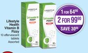 Lifestyle Health Vitamin B Fizzy 10 Effervescent Tablets Assorted-For 1