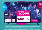 Samsung 58" Crystal UHD 4K TV CU7000