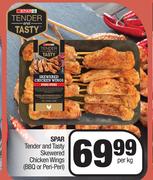 Spar Tender & Tasty Skewered Chicken Wings (BBQ Or Peri-Peri)-Per kg