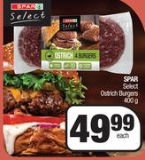 Spar Select Ostrich Burgers-400g Each