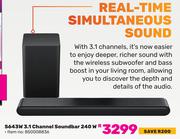 TCL S643W 3.1 Channel Soundbar 240W