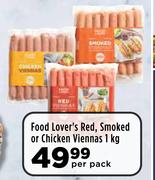 Food Lover's Red, Smoked Or Chicken Viennas-1kg Per Pack