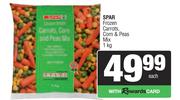 Spar Frozen Carrots, Corn & Peas Mix-1Kg