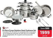 Tissolli 21-Piece Crown Stainless Steel Cookware Set 258880-Per Set