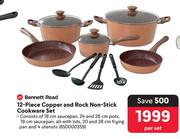 Bennett Read 12-Piece Copper And Rock Non-Stick Cookware Set 850000359-Per Set