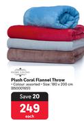 Home Living Plush Coral Flannel Throw 850001651-Each
