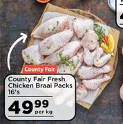 County Fair Fresh Chicken Braai Packs-16's Pack Per kg