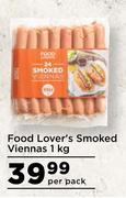 Food Lover's Smoked Viennas-1kg Per Pack