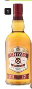 Chivas Regal 12 Year Old Blended Scotch Whisky-750ml Each