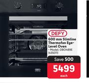 Defy 600mm Slimlime Thermofan Eye-Level Oven DBO489E