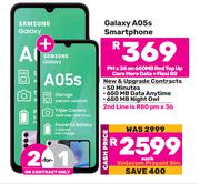 2 x Samsung Galaxy A05s Smartphone-On 650MB Red Top Up Core More Data + Flexi 80