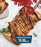 Lekka Braai Beef Rashers-Per Kg