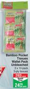 Softi Bamboo Pocket Tissues Wallet Pack (Unbleached)- Per Pack