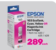 Epson 103 Eco Tank, Cyan, Yellow Or Magenta Ink Cartridge-Each