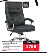 Jefferson High Back Chair-Each