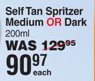 Tropitone Self Tan Spritzer Medium Or Dark-200ml Each