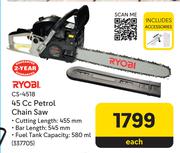 Ryobi 45cc Petrol Chain Saw CS-4518