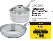 Legend Professional Chef Frying Pan, Saucepan Or Stock Pot-Each