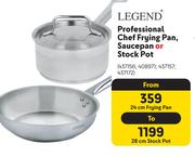 Legend Professional Chef Frying Pan, Saucepan Or Stock Pot-Each